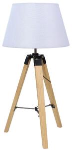 Stolní lampa trojnožka LUGANO - 1xE27, 60W, přírodní dřevo / bílá