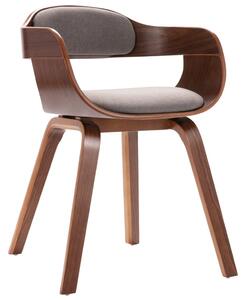Jídelní židle taupe ohýbané dřevo a textil