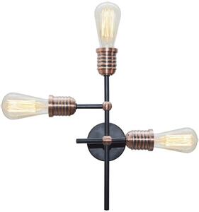 Stropní / nástěnné svítidlo KIRIMU - 3xE27, 60W, černé