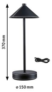 Paulmann 71175 Pellini, černá stolní lampička na baterii, 2W LED 3000-6500K, výška 37cm