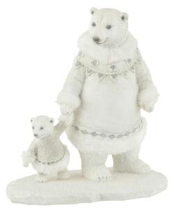 Okouzlující vánoční figurka polární medvědice s mládětem Polar Bear – 14*24*26 cm - J-Line by Jolipa