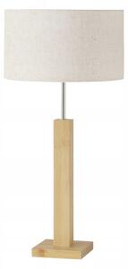 STOLNÍ LAMPA BÍLÁ BÉŽOVÁ S BAMBUSOVOU ZÁKLADNOU MODERNÍ BENITO 57X28 CM