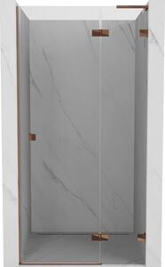 Mexen Lunar L, výklopné pravé sprchové dveře 70 cm, 8mm čiré sklo, růžové zlato profil, 834L-070-000-60-00-P