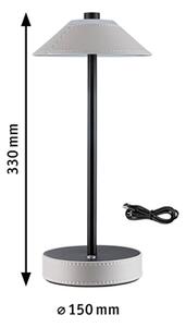 Paulmann 71174 Pellini, béžová stolní lampička na baterii, 2W LED 3000-6500K, výška 33cm