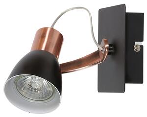 Nástěnné bodové světlo MARKUS - 1xGU10, 50W, černé / měděné