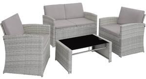 Tectake 405016 zahradní ratanový nábytek lucca - šedo-strakatá/šedá