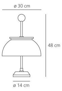 Artemide 0026010A Alfa, stolní lampička v kombinaci mramoru a křišťálového skla, 2x28W E14, výška 48cm