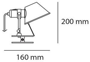 Artemide A010810 Tolomeo Micro pinza, červená lampa s klipem, 1x46W E14, 20 cm