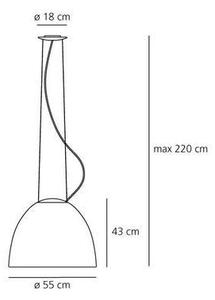 Artemide A240610 Nur Halo Anodized aluminium, závěsné svítidlo s nepřímým osvětlením, 1x205W E27, hliník, prům. 55cm