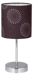 Moderní stolní lampa EMILY - 1xE14, 40W, chromovaná / hnědá