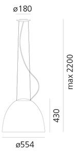 Artemide A240600 Nur Halo Anthracite grey, závěsné svítidlo s nepřímým osvětlením, 1x23W LED E27, antracit, prům. 55cm