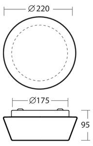 Osmont 42800 Crater 1, nástěnné/stropní svítidlo, 1x60W E27, prům.22cm