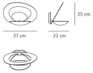 Artemide 1240010A Pirce parete, bílá designové nástěnné svítidlo, 1×230W R7s, šířka: 37cm