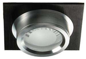 Moderní vestavné hranaté světlo DECATUR - 1xGU5,3, MR16, 50W, 8x8cm, černé / stříbrné