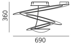 Artemide 1247010A Pirce mini soffitto halo, bílé designové stropní svítidlo, 1x400W R7s, prům.69cm