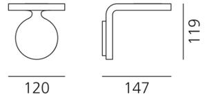 Artemide 1614010A Rea 12 White, nástěnné svítidlo pro nepřímé osvětelní, 15W LED 3000K, šířka 12cm