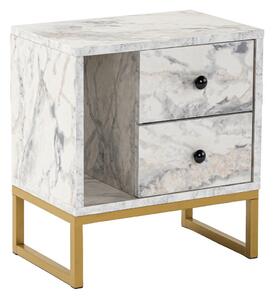 Noční stolek Glimmer Fressia Marble Gold