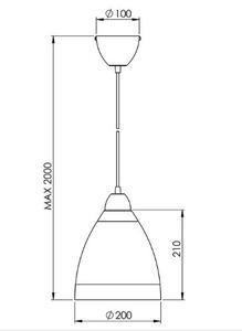 Fabas 2907-44-102 Provenza 2907, závěsné svítidlo, 1x60W, kov, bílé stínítko, průměr 20cm