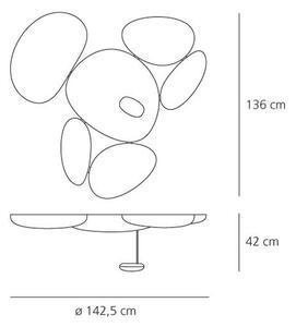 Artemide 1245110A Skydro, designové stropní svítidlo, 30W LED 3000K, 136x142cm