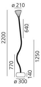 Artemide 0670W10A Pipe terra, flexibilní stojací lampa se stmívačem, 30W LED 2700K, max. výška 220cm