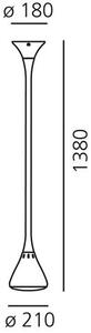 Artemide 0672W10A Pipe sospensione, flexibilní závěsné svítidlo, 30W LED 2700K stmívatelné, délka: 138cm