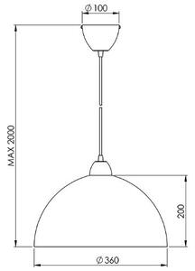 Fabas 2908-45-102 Nice 2908, závěsné svítidlo, 1x60W, kov, bílé stínítko o průměru 36cm
