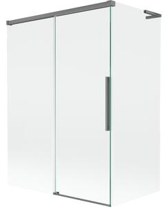 Mexen Rox, L posuvná 2-křídlová vanová zástěna 120 + 70 x 150 cm, 8mm čiré sklo, grafitový profil, 8C9L-120-070-95-00