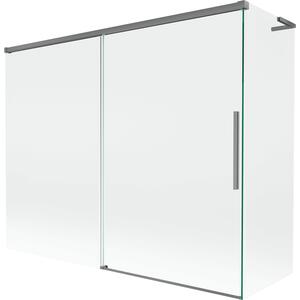 Mexen Rox, L 2-křídlová posuvná vanová zástěna 190 + 80 x 150 cm, 8mm čiré sklo, grafitový profil, 8C9L-190-080-95-00