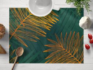 Biante Bavlněné prostírání na stůl Sandra SA-433 Velké palmové listy na tmavě zeleném 30x40 cm