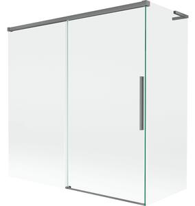 Mexen Rox, L posuvná 2-křídlová vanová zástěna 160 + 70 x 150 cm, 8mm čiré sklo, grafitový profil, 8C9L-160-070-95-00