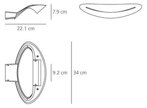 Artemide 0918W10A Mesmeri LED, designová nástěnná lampa, 28W LED 2700K stmívatelná, bílá, šířka: 34cm