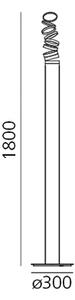 Artemide DOI4600D03 Decomposé Light, oranžová stojací lampa se stmívačem, 45W LED 3000K, výška 180cm