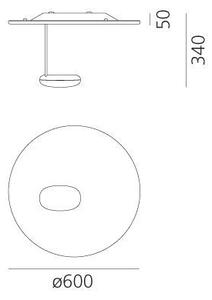 Artemide 1471110A Droplet mini, designové svítidlo, 1x29W LED 3000K stmívatelné, chrom-hliník, prům. 60cm