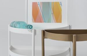 Nordic Design Bílý kovový odkládací stolek Nollan Half 60 x 20 cm