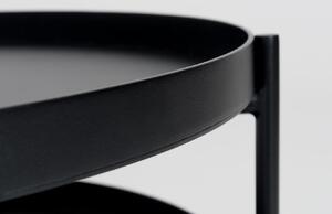 Nordic Design Černý kovový odkládací stolek Nollan Half 80 x 20 cm