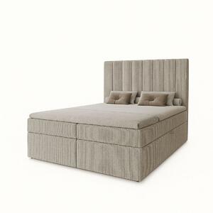 Hotelová manželská postel 200x200 GRETNA - béžová + topper ZDARMA