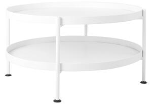 Nordic Design Bílý kovový konferenční stolek Nollan 80 cm s policí