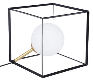 Stolní industriální lampa WEERT - 1xG9, 28W, 20x20cm, černá / zlatá