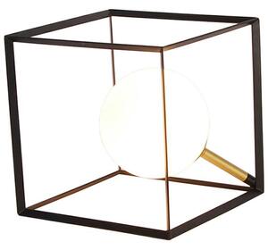 Stolní industriální lampa WEERT - 1xG9, 28W, 15x15cm, černá / zlatá