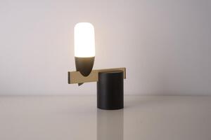 Stolní LED lampa ve skandinávském stylu SAKAI - 5,4W, 3000K (teplá bílá), přírodní dřevo / černá