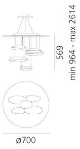 Artemide 1477110A Mercury mini sospensione LED, závěsné designové svítidlo, 29W LED 3000K, prům. 70cm
