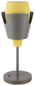 Moderní stolní lampa FALUN - 1xE27, 40W, šedá / žlutá
