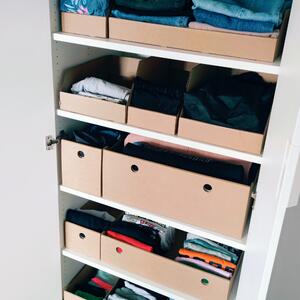 Úložné boxy na oblečení, organizéry do skříně EKO KARTON 18x40x13cm - zásuvka