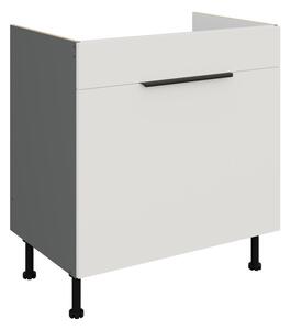 Dolní skříňka na dřez LUNARA - šířka 80 cm, bílá / antracit