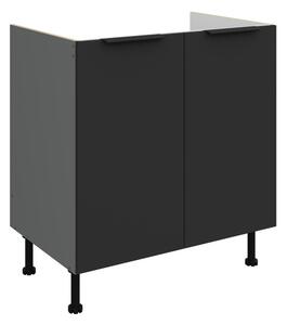 Dřezová skříňka LUNARA - šířka 80 cm, černá / antracit