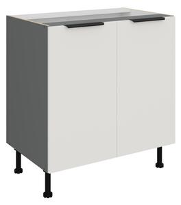 Dolní dvoudveřová skříňka LUNARA - šířka 80 cm, bílá / antracit