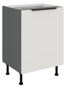Dolní jednodveřová skříňka LUNARA - šířka 60 cm, bílá / antracit
