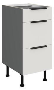Kuchyňská skříňka se šuplíky LUNARA - šířka 40 cm, bílá / antracit