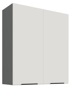 Vysoká horní skříňka LUNARA - šířka 80 cm, bílá / antracit