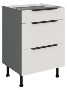 Šuplíková skříňka LUNARA - šířka 60 cm, bílá / antracit